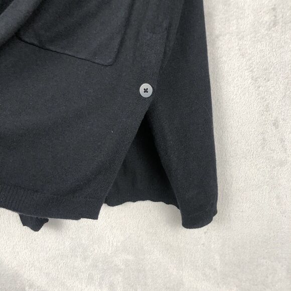 J. JILL Wool‎ Blend Duster Cardigan Sz SP Petite Black Pockets Longline Sweater - Picture 13 of 13